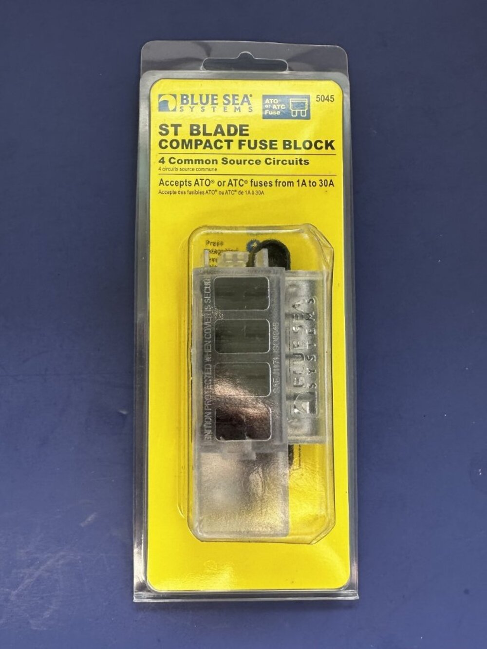 Blue Sea Systems 5045 ST Blade Compact Fuse Block 4 Circuit New